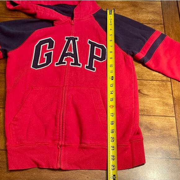 GAP Kids Logo Hoodie XL Boys Red Blue Full Zip A-0039 - Picture 7 of 11